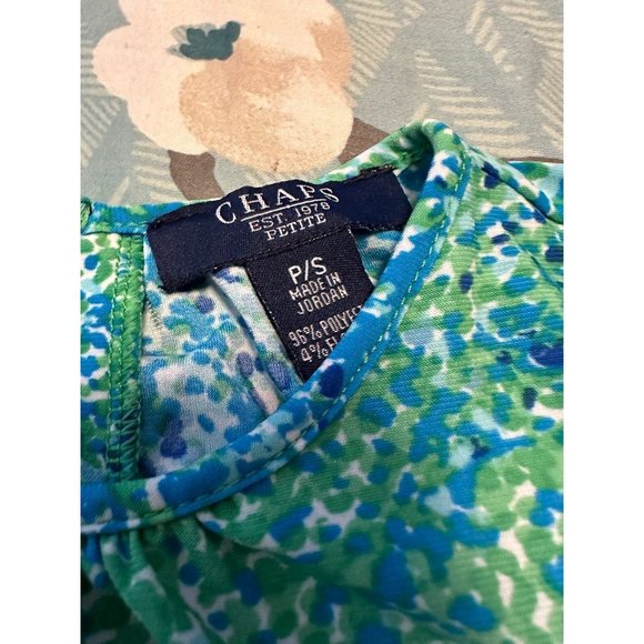 6 FOR $15 Chaps petite small top green/blue - Picture 3 of 3
